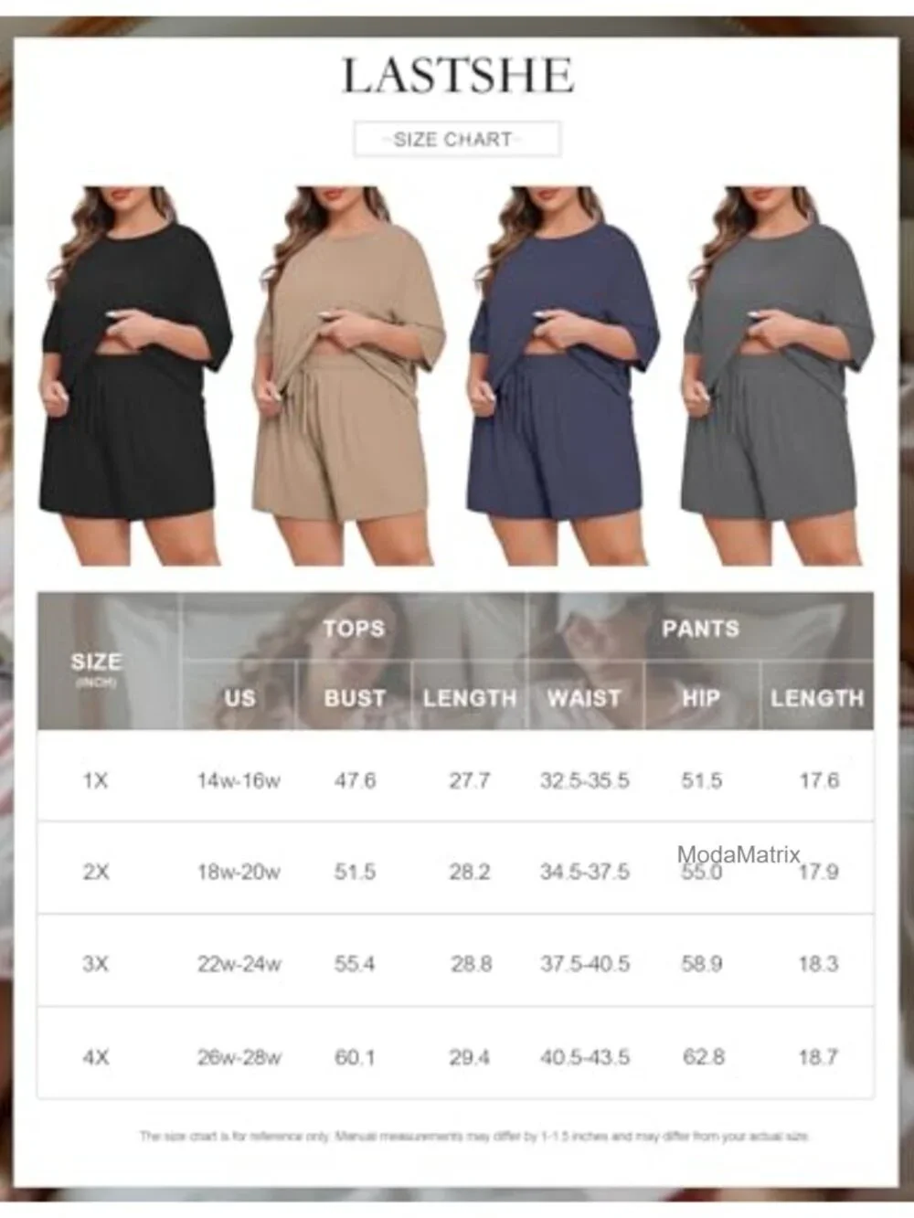 Plus Size 2 Piece Pajama Set with Pockets Short Sleeve Lounge Set